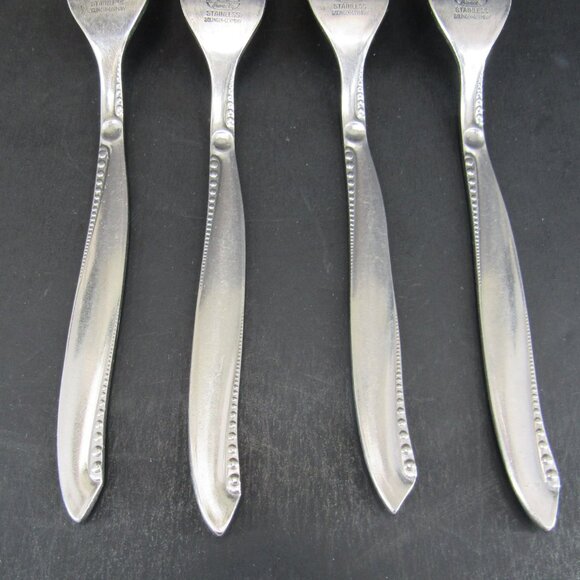 AIRMACK AMK8 Beaded Stainless Flatware Solingen-Germany Set of 4 Dinner Forks - Picture 4 of 7